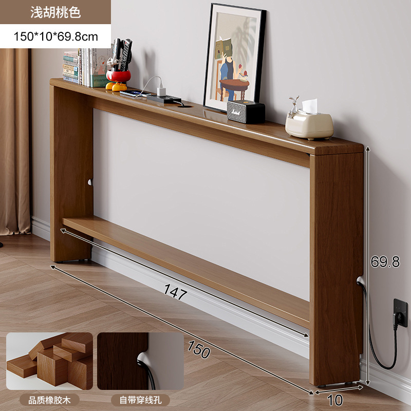 Estante de cola de cama de madera maciza El borde de la cama del dormitorio es extremadamente estrecho y el gabinete de almacenamiento de huecos está contra la pared. Mesa estrecha pequeña y estrecha