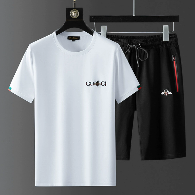Европейская станция Little Bee, модный повседневный спортивный костюм, мужская футболка с коротким рукавом, мужские летние тонкие модные брендовые шорты