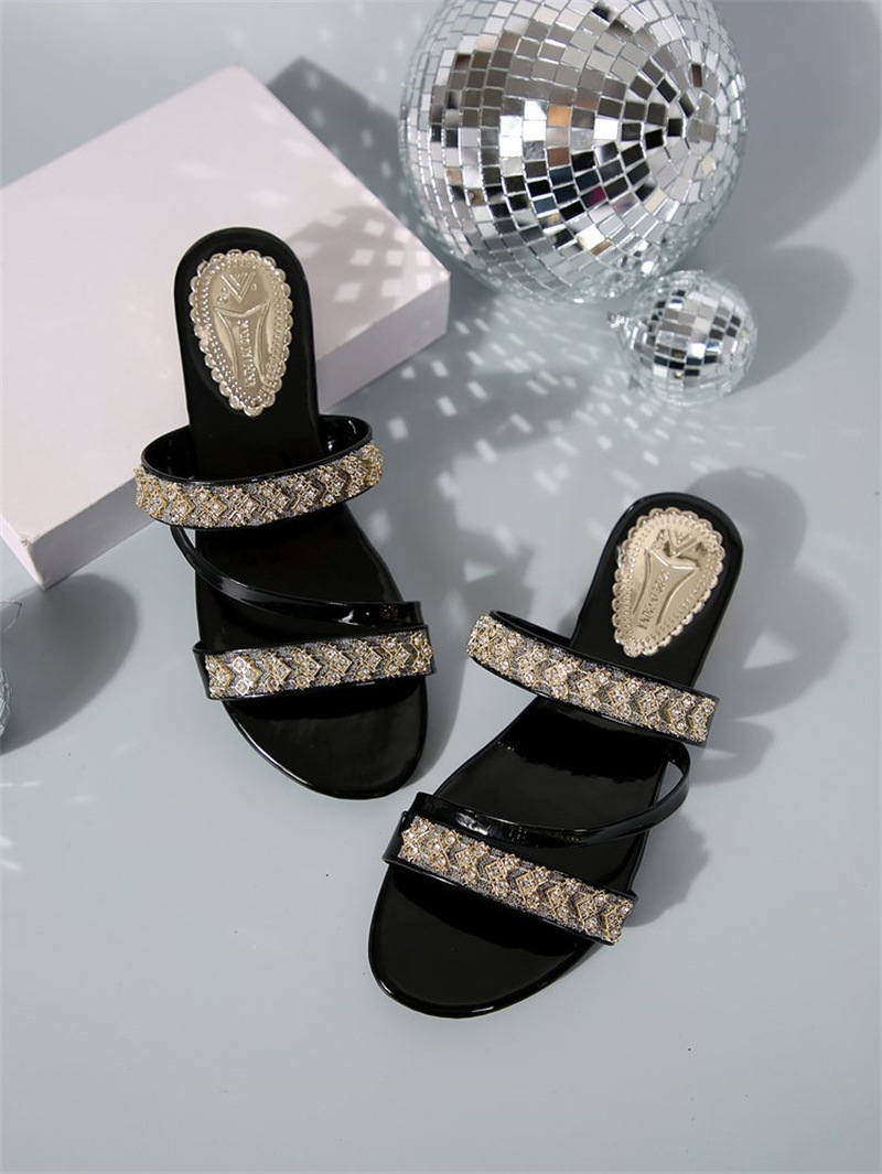 2026 Women's Shoes Fashion Rhinestone Outer Wear Women's Word Sandals Summer New Casual Slippers_vogvips.com