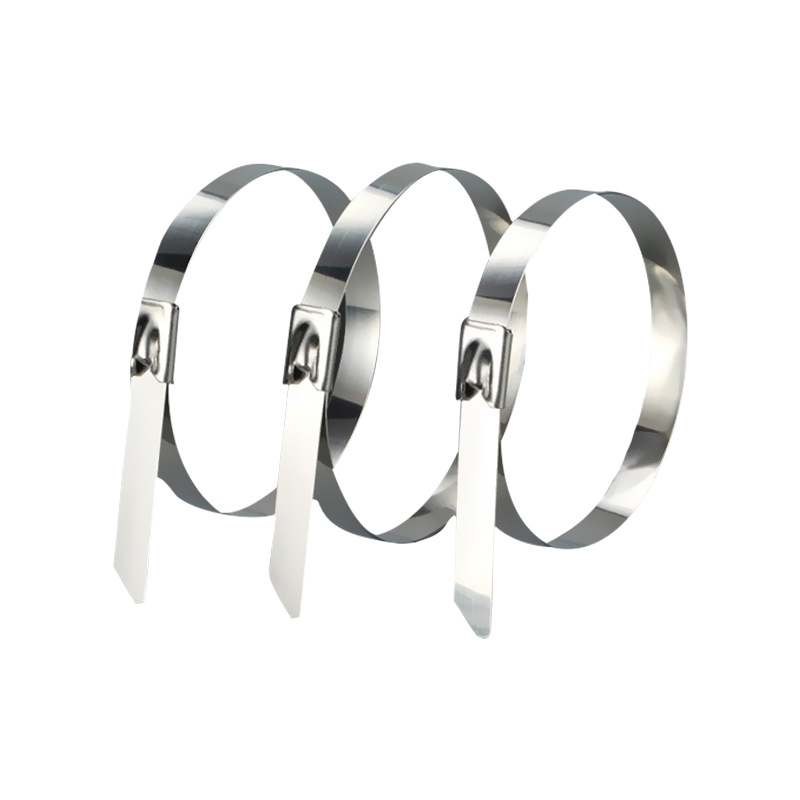 304 Stainless Steel Cable Ties, 16 x 300 / 400 / 500 / 1000 mm, Self-Locking, High-Temperature Resistant Metal Tie-Down Straps
