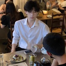 高级感纯色长袖男士衬衫轻奢商务休闲速干港风修身百搭职业白衬衣