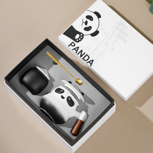 Panda Ceramic Mug Office Tea Cup Tea Separating Cup Creative Tea Cup Girl's High-value Coffee Cup