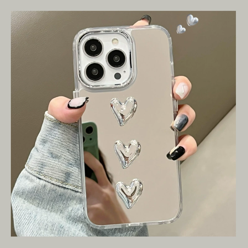 Apple, трёхмерный совместимый чехол для iPhone 16, чехол с эффектом зеркала, 16promax, iphone, стиль высокого качества