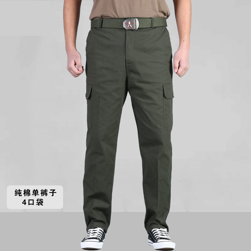 Pantalones de trabajo de algodón puro para hombres anti-escaldado y resistente a las manchas de primavera y otoño pantalones de protección laboral sueltos pantalones de trabajo de múltiples bolsillos monos de soldadura de reparación automática