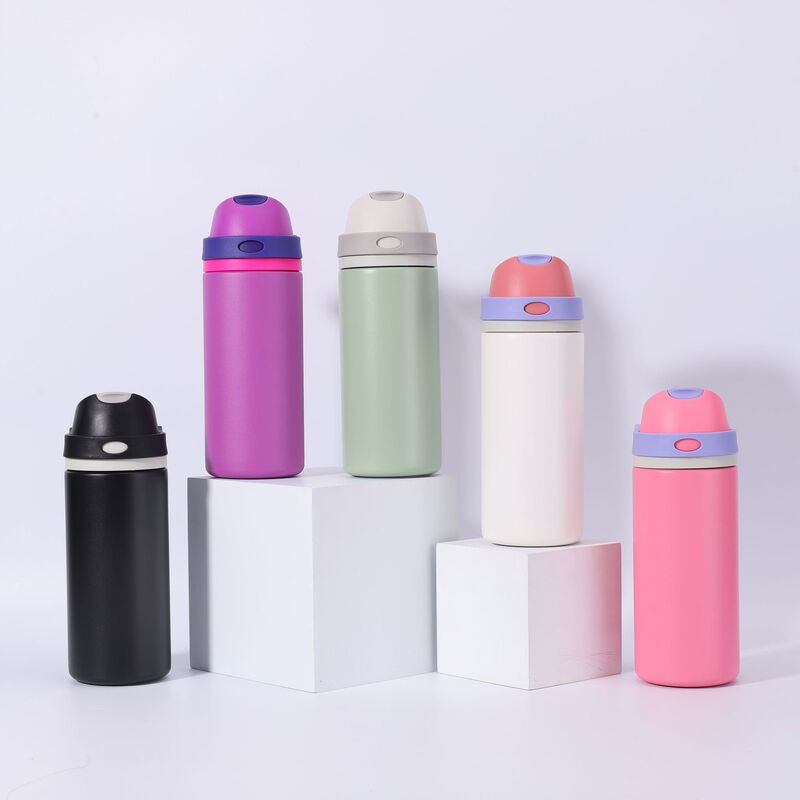 跨境新款水果杯不锈钢双饮盖保温杯男女户外便携弹跳盖运动水瓶|undefined