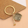 Metal dustpan, mini model, keychain, creative decorations suitable for men and women, copper pendant