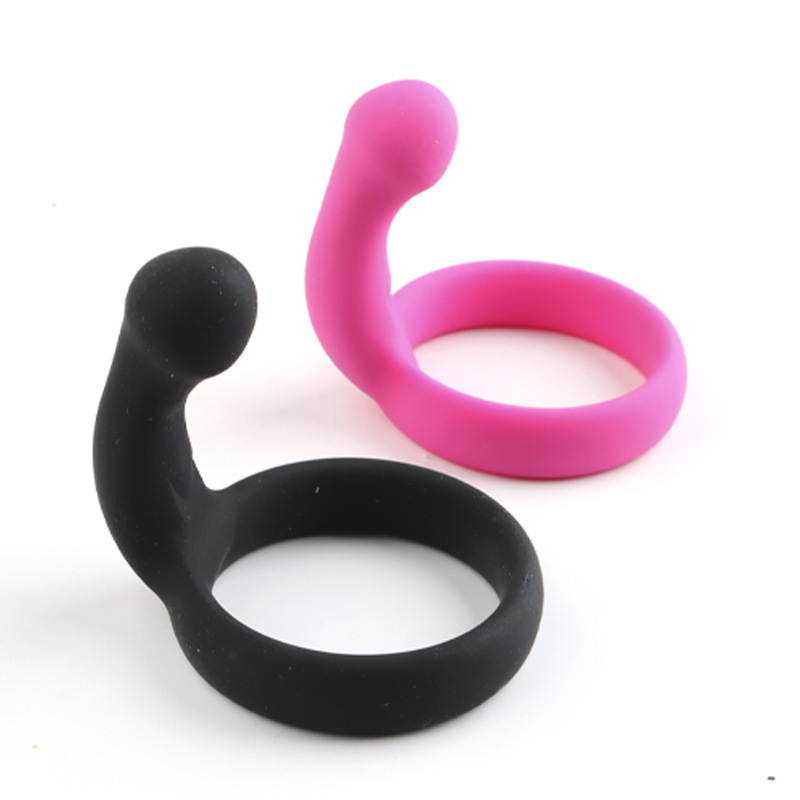 Silicone Penis Sleeve with Prostate Massager and Locking Ring, Pink — detail image 6
