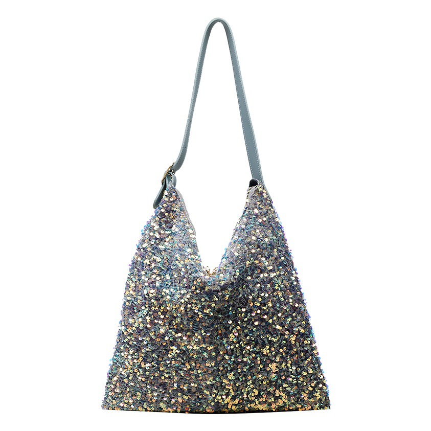 ファッショナブルな女性用バッグ 2025 夏の新しい韓国スタイルのファッショナブルなショルダーバッグ人気のスパンコール付きポータブル脇の下バッグ