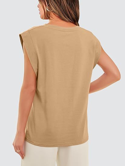 210g Weight Sleeveless Sleeve Length Pullovers Placket Type Raglan Sleeve Sleeve Type Cotton Fabric Type Long Top Length T-shirt Tops Type Holiday, Daily Occasion Round Neck Neckline Loose Fit Type Stripe, Solid Color Pattern Summer, Spring Season Women's Gender Casual Style Wholesale Women's Casual Stripe Solid Color Sleeveless T-Shirts 23