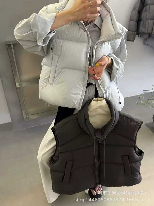 琪镌绘制90白鸭绒冬季新款韩版高级感羽绒马甲马夹背心女立领外套|undefined