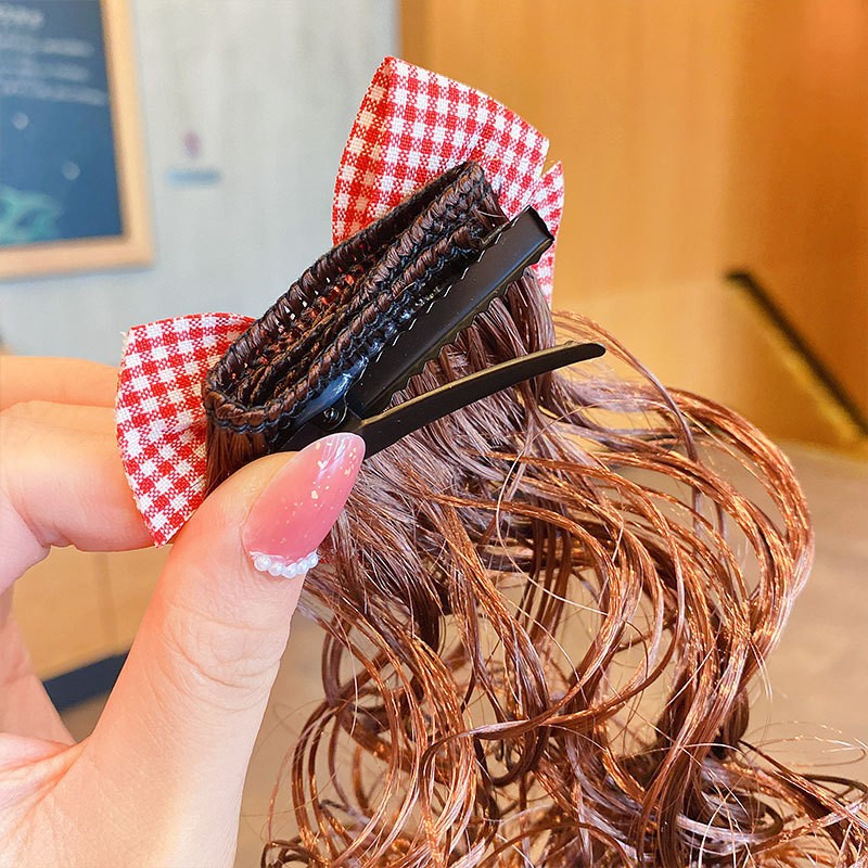 Children's Bow Hairpin Wig Girls Princess Cute Style Clip Hair Accessories Little Girl Hairpin Performance Headwear
