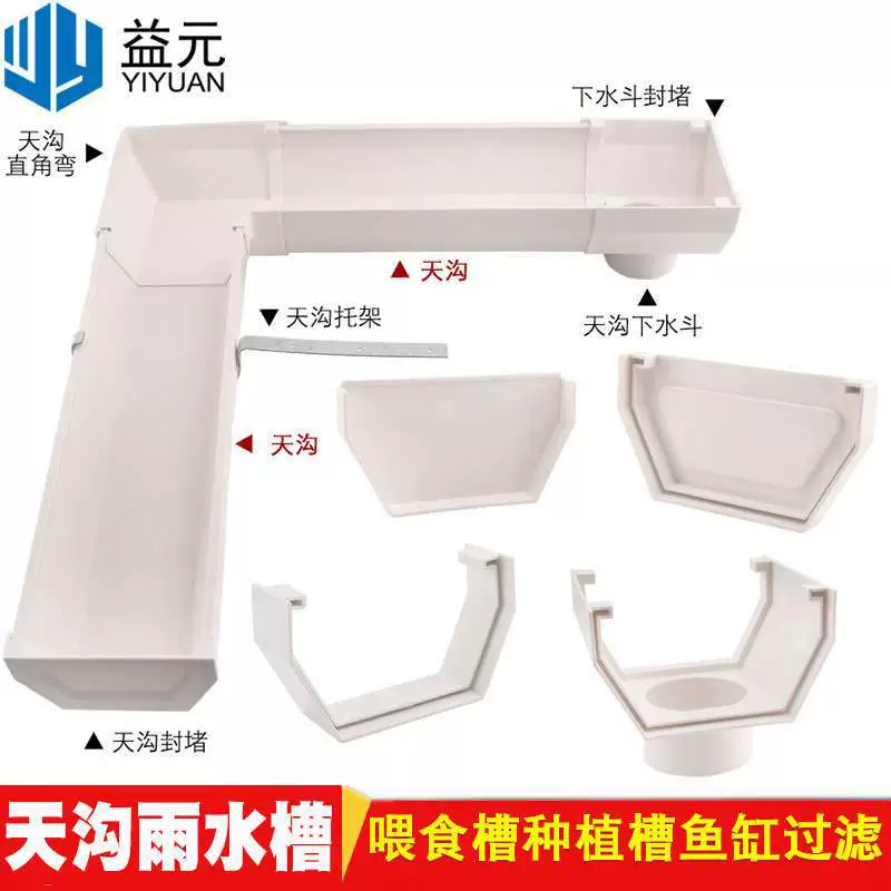 ПВХ желоб для раковины 160 200 квадратный водосточный желоб дренажная соединительная труба навес от дождя желоб для посадки аквариум