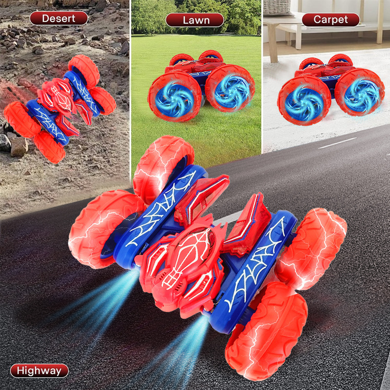 Aliexpress 360 ° vehículo de control remoto rotación de doble cara luces anti-caída vehículo todoterreno 2.4 mariposa vehículo de deformación de cuatro ruedas