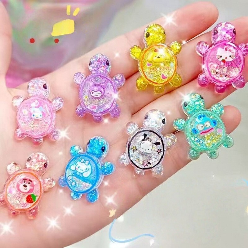 Sanliou Flashing Liquid Sand Little Turtle Pair Resin Toy Desktop Decoration Blind Bag Flashing Liquid Sand Little Turtle
