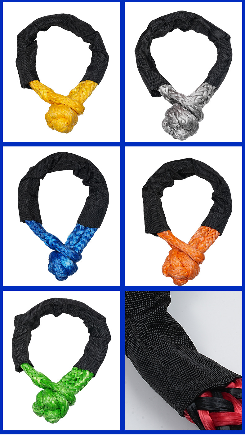Car Towing Rope Hook, Vehicle Towing Wear-Resistant Soft Shackle, Road Rescue Towing Rope Emergency Buckle Wholesale