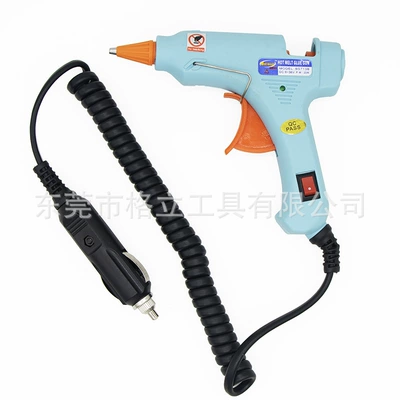 Low pressure Hot Melt Glue Gun 12V/24V car cigarette lighter battery clamp glue gun car sheet metal repair tool (Yapışqan paylayıcı adapterlər) - 15-m-cigarette-lighter-glue-gun