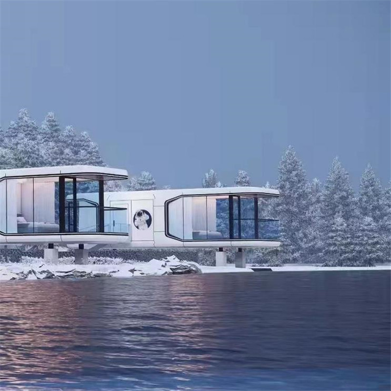 Nuevo popular celebridad en línea mismo diseño y construcción estructura de acero espacio cápsula creativa B & B Hotel metal antioxidante