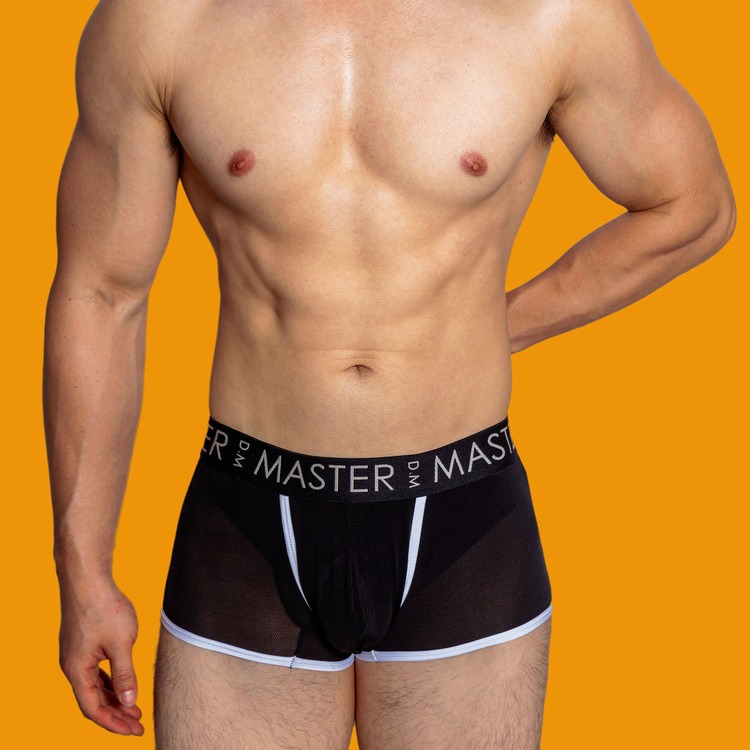 D.M男の下着の低い腰のセクシーな純色の薄い通気性の氷の糸の速乾の平角のズボンの卵は個性の四角を分離します。