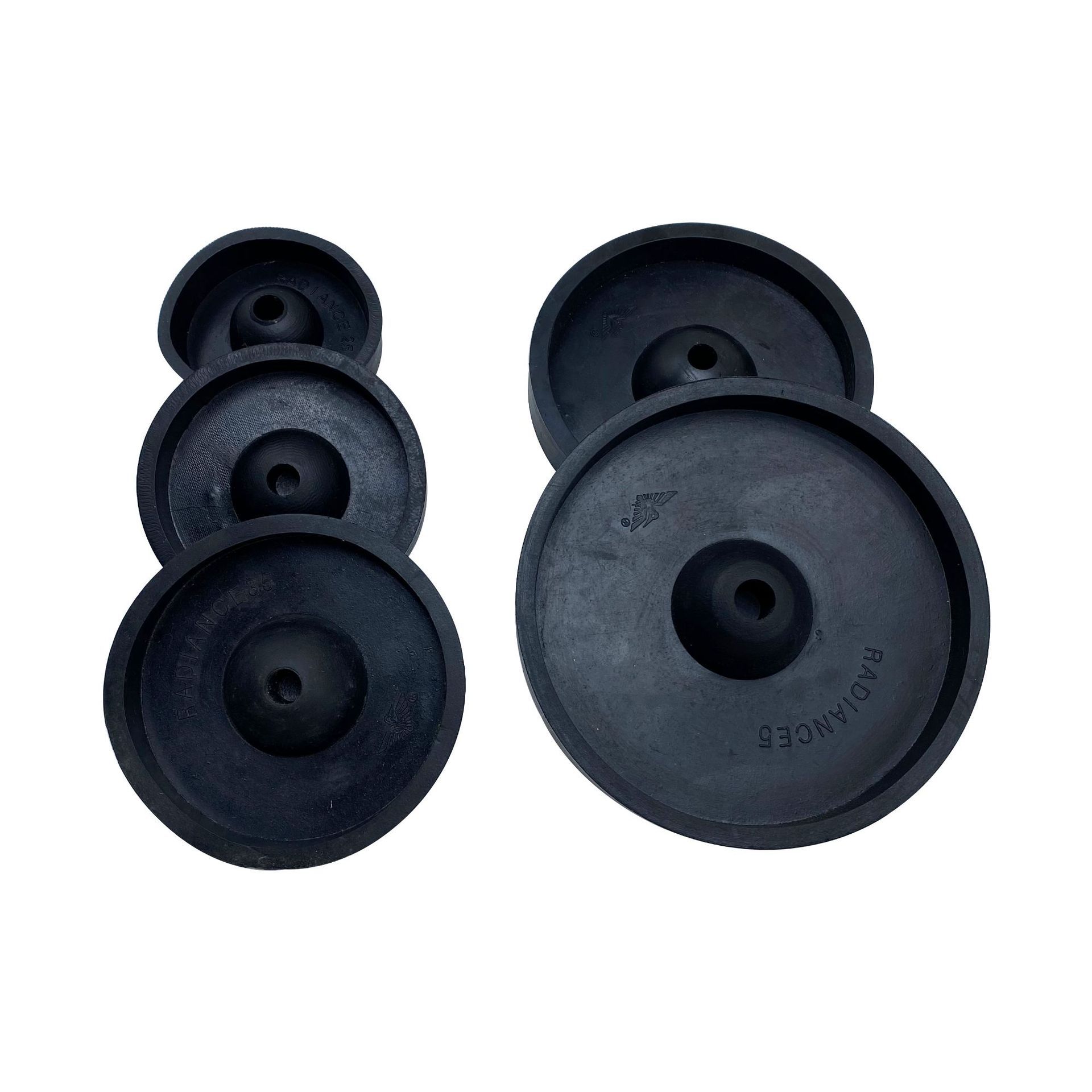 钢铃钢盅胶底座黑色圆形胶底座 铸造机倒模胶底座 胶垫种蜡树模具