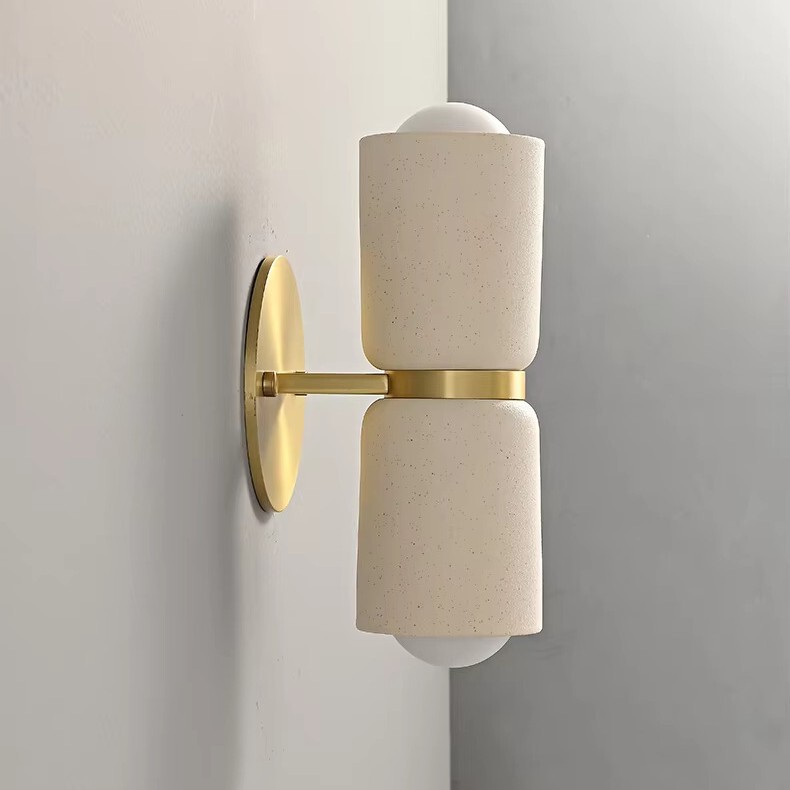 Cross-Border New Product Wall Lamp with Dual Heads for Bedroom, Living Room, Bathroom, High-End Vintage Stairwell Design, Ceramic Wall Lamp