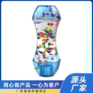 Cross-Border Popular Acrylic Oil-Filled Gourd Rotating Liquid Colorful Quicksand Desktop Ornaments Floating Objects Creative Oil Leakage