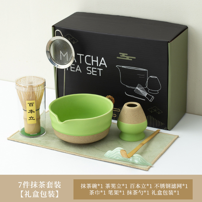 工場直販 陶器抹茶茶碗 抹茶セット 和風抹茶茶碗 注ぎ口付き茶筅 ヤオディアン バイベンリ茶筅|undefined