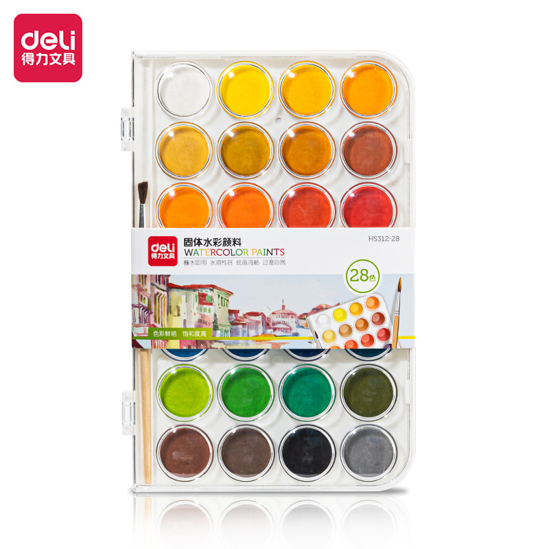 Deli solid pigment wholesale watercolor pigment set tool professional art special 36 color 48 color 