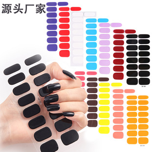 Cross-border nail art full stickers Amazon explosions solid color 16 small stickers Europe and the United States simple nail polish film stickers manufacturers wholesale
