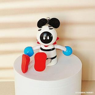 Dynamic Little Puppet Spring Puppet Wooden Crafts Craft Puppet Spring Puppet Airplane Spring Man