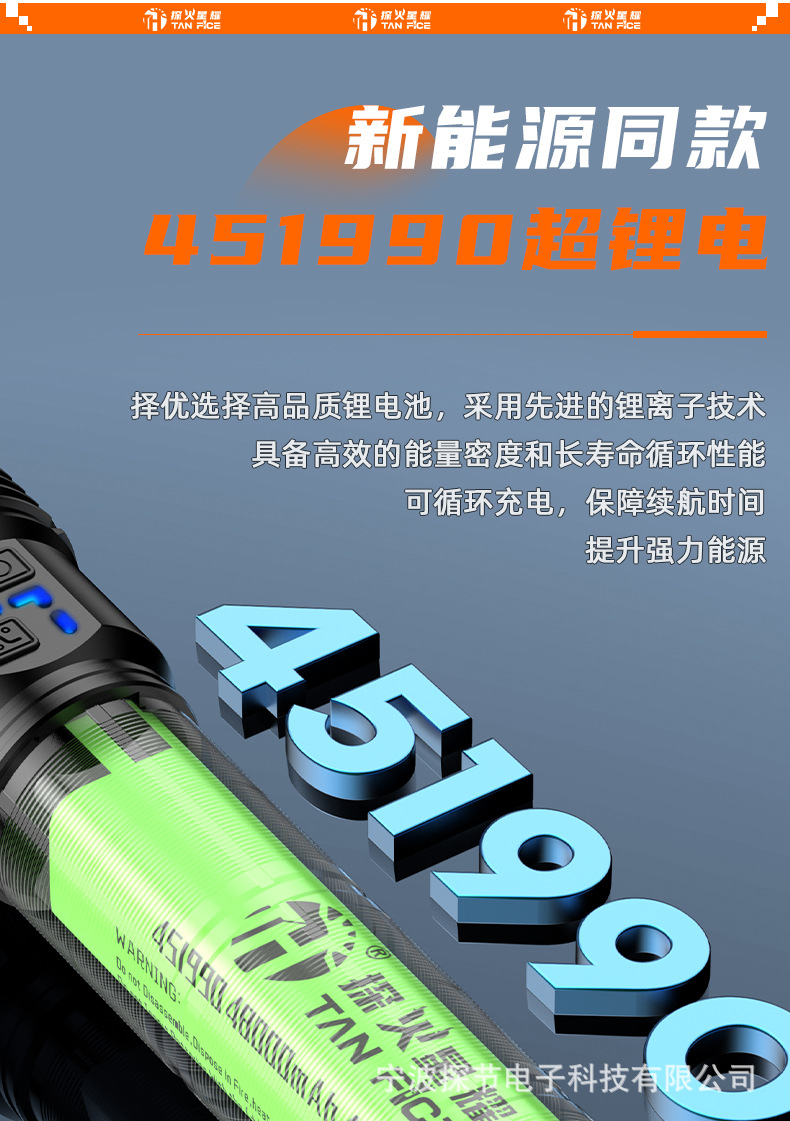 Kuaishou's Popular Aluminum Alloy Outdoor Tactical Flashlight, Strong Light, Ultra-Bright, Long-Lasting, Multi-Functional Emergency Flashlight, Cross-Border