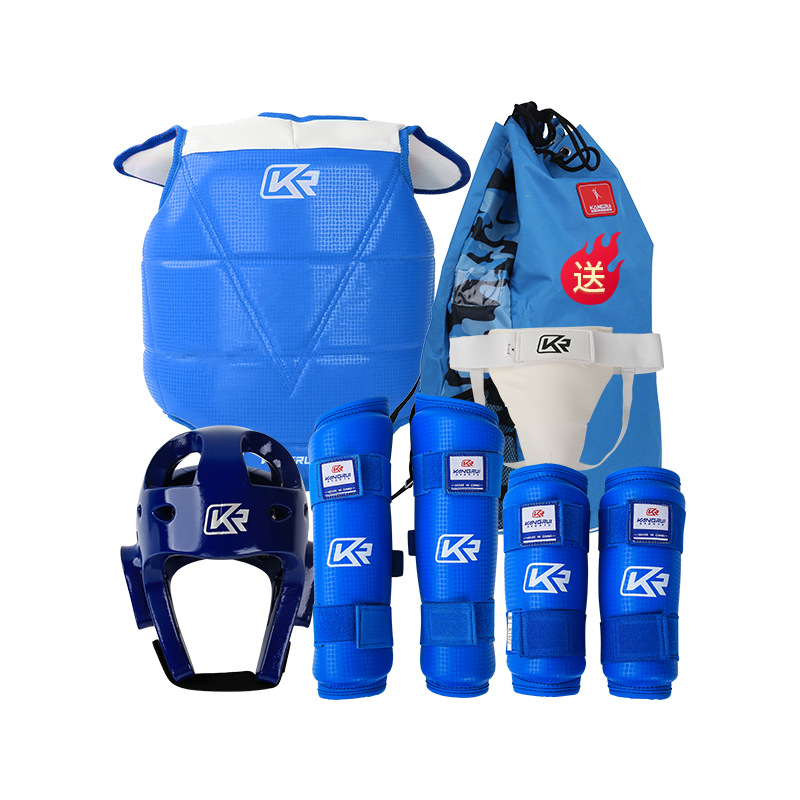 Traje de equipo de protección de entrenamiento de Club transfronterizo botón pegajoso traje de equipo de protección de taekwondo protector de cabeza de taekwondo brazo guardia