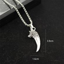 欧美嘻哈复古狼头金属毛衣链小众男士霸气狼牙合金吊坠钛钢项链