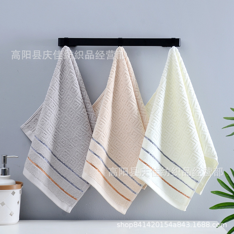 Great Wall grid 32-strand cotton towel bath towel Three-Piece Gift Box soft plain broken gift towel set promotion wholesale home
