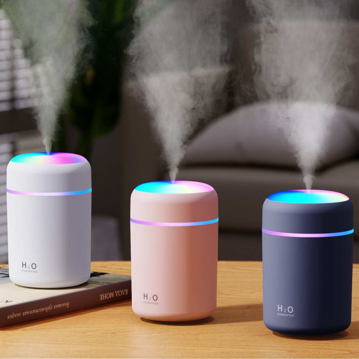 Air Humidifier Mini Small Large Fog Volume Spray Colorful Atmosphere Light Office Air-Conditioned Room USB Humidifier