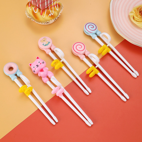 Children's chopsticks training baby eating complementary food feeding auxiliary chopsticks creative cartoon practice chopsticks portable learning chopsticks