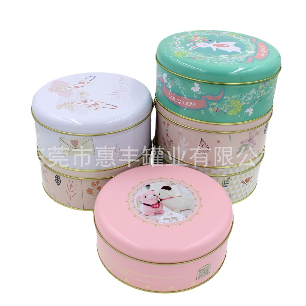 厂家供应tin box精美印花马口铁圆罐 礼品收纳铁盒 糖果饼干铁罐
