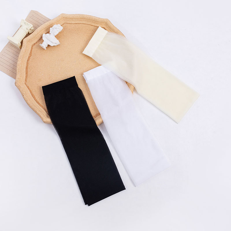 Calcetines delgados de las mujeres del verano sobre la rodilla transparente en blanco y negro sexy pierna que forma calcetines estilo JK color sólido ins moda estudiante Calcetines