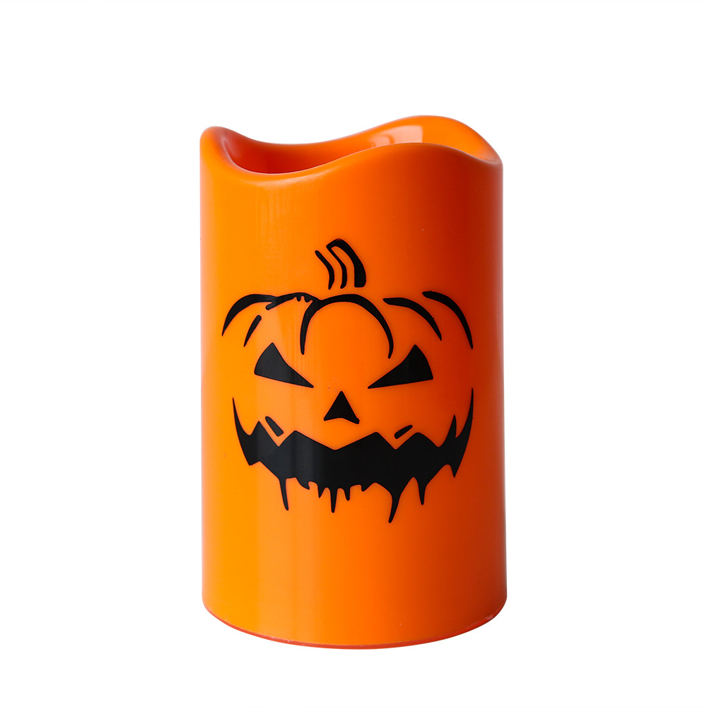 Transfronterizo al por mayor de Halloween LED lámpara de vela electrónica esqueleto patrón fantasma diseño de lámpara de noche decoración lámpara de calabaza