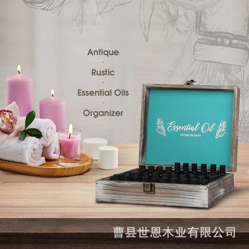 エッセンシャルオイル収納ボックス ドテラ 70グリッド カントリーウッド オイルラック ディスプレイボックス 10ml エッセンシャルオイルボトル 木箱|undefined