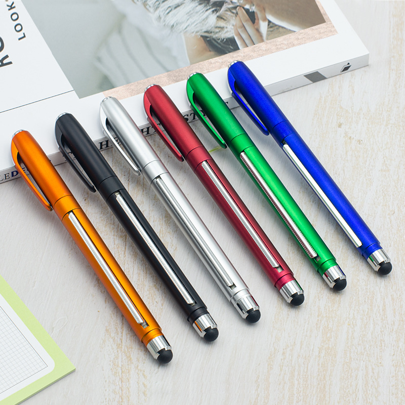 Customized Plastic Sleeve Pull-Out Paper Advertising Pen Full-Color Printing Pull-Out Drawing Touch Screen Pen Stationery Signature Pen Gel Pen