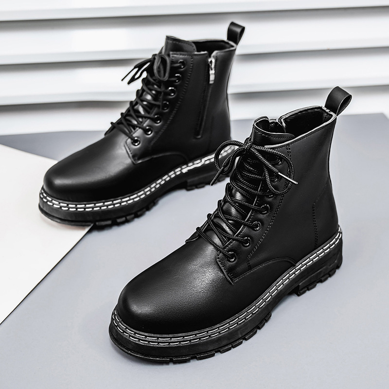 Martin Boots Men's 2025 Spring New Fashion British Workwear Boots High Top Platform Casual Trendy All-match Leather Shoes Martin Boots Men's 2025 Spring New Fashion British Workwear Boots High Top Platform Casual Trendy All-match Leather Shoes