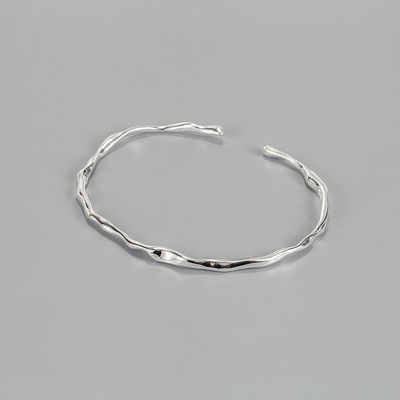 Simple Style Geometric Sterling Silver Polishing Bangle 1 Piece display picture 1