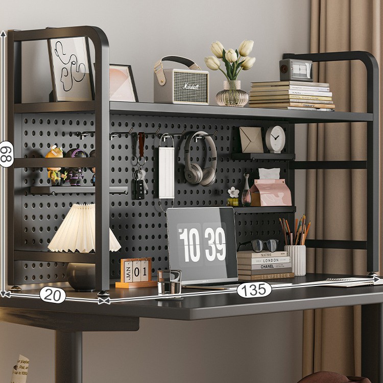 Agujero de escritorio tablero de hierro estantería escritorio rack de almacenamiento dormitorio estante de almacenamiento en capas escritorio hogar organizador rack
