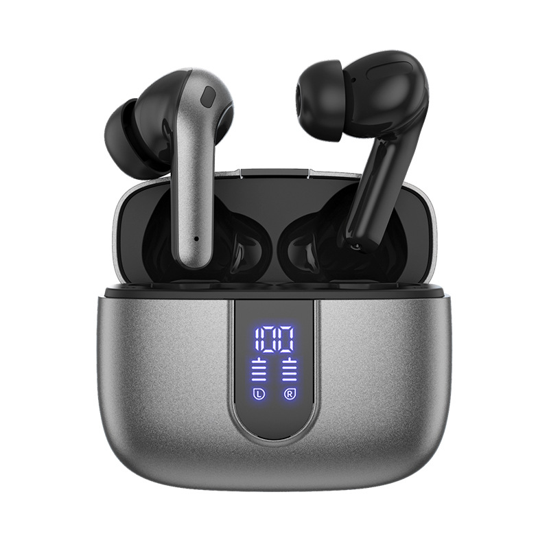 Auriculares inalámbricos impermeables con pantalla digital con reducción de ruido inteligente Huaqiangbei modelo privado negocio Bluetooth inalámbrico batería de larga duración