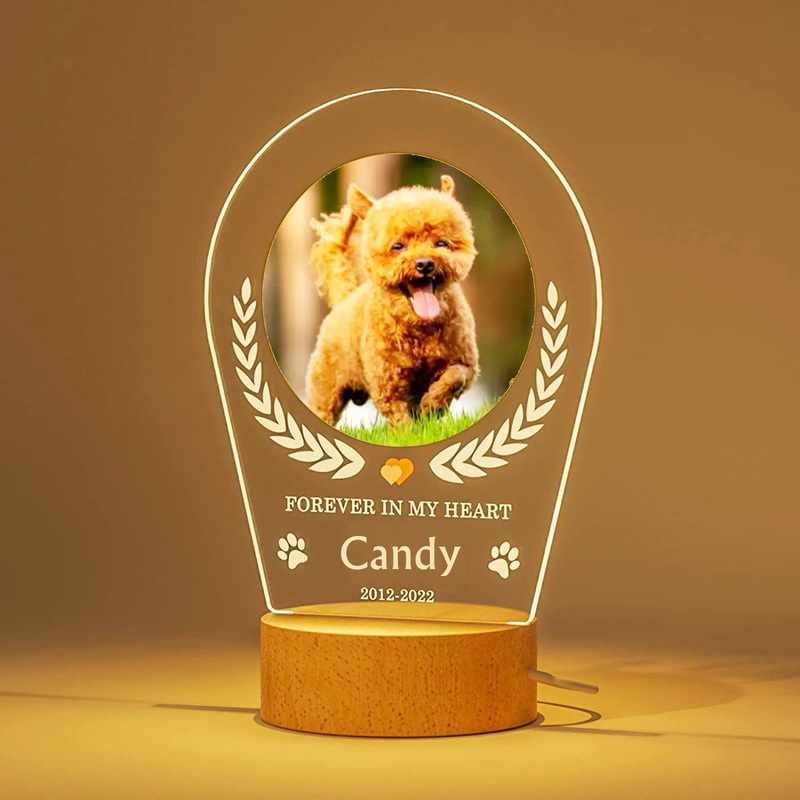 Cross-Border Spot Wooden Night Light Wholesale Dog Memorial Photo Frame Pet Picture Small Handmade Pet Memorial Cross-Border Spot Wooden Night Light Wholesale Dog Memorial Photo Frame Pet Picture Small Handmade Pet Memorial