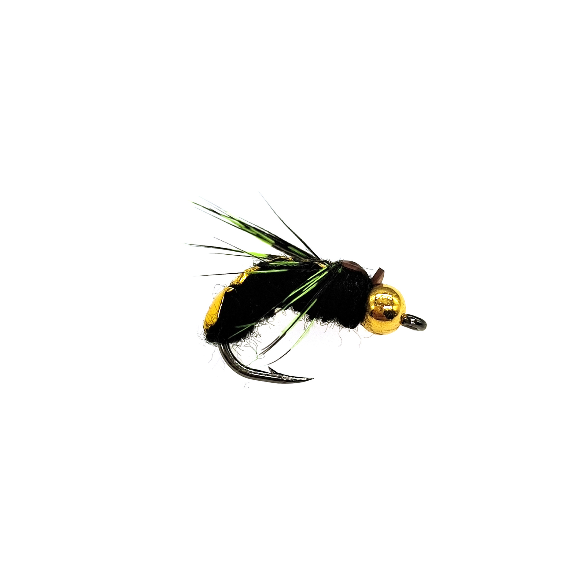 XB022 Green Wing Kung Fu mosca pequeña mosca grande pesca con mosca micro-objeto Lu Ya gancho de pelo cebo para mosca lubina pez mandarín