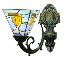 蒂凡尼玻璃镜前灯地中海客厅卧室帆船壁灯床头灯led批发一件代发