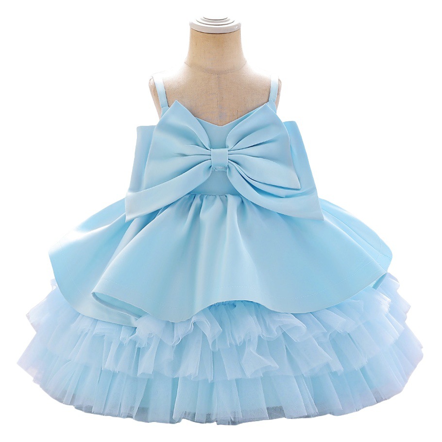 Nuevo Vestido de Fiesta de Cumpleaños para Bebés y Niñas Pequeñas, Estilo Europeo y Americano, con Tirantes, Lazo y Falda Tutú, de Amazon