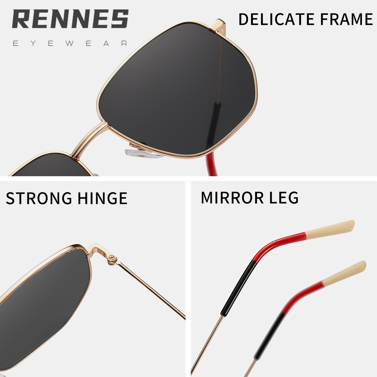 Dijia gafas de sol clásicas de alta gama 30061 2022 nuevas gafas de sol de polígono marco retro gafas de sol