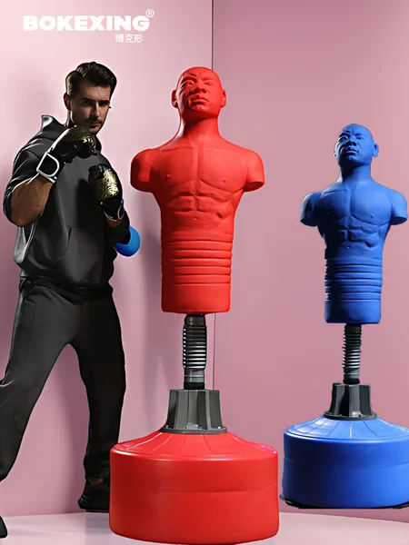 Boxing Dummy in the Shape of a Person, Rubber Punching Bag for Adults, Standing Silicone Stress Relief Sandbag